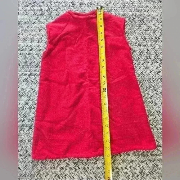 Hand‎ Crafted Red Velour Velvet Vintage Little Girls Sleeveless Dress - Picture 2 of 5